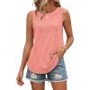 image:imageWIHOLL Tank Tops for Women Summer Outfits 2026 Crewneck Spring Casual Sleeveless Shirts Blouses ClothingCoral