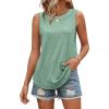 image:imageWIHOLL Tank Tops for Women Summer Outfits 2026 Crewneck Spring Casual Sleeveless Shirts Blouses ClothingLake Green