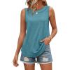 image:imageWIHOLL Tank Tops for Women Summer Outfits 2026 Crewneck Spring Casual Sleeveless Shirts Blouses ClothingTurquoise