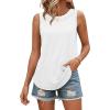 image:imageWIHOLL Tank Tops for Women Summer Outfits 2026 Crewneck Spring Casual Sleeveless Shirts Blouses ClothingWhite