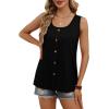 image:imageWIHOLL Tank Tops for Women Summer Tops Trendy Dressy Casual Spring Vacation Outfits Crewneck Button Down Sleeveless ShirtsBlack