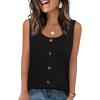 image:imageWIHOLL Tank Tops for Women Summer Tops Trendy Dressy Casual Spring Vacation Outfits Crewneck Button Down Sleeveless ShirtsBlack