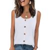 image:imageWIHOLL Tank Tops for Women Summer Tops Trendy Dressy Casual Spring Vacation Outfits Crewneck Button Down Sleeveless ShirtsClassic White