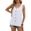 image:imageWIHOLL Tank Tops for Women Summer Tops Trendy Dressy Casual Spring Vacation Outfits Crewneck Button Down Sleeveless ShirtsClassic White