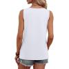 image:imageWIHOLL Tank Tops for Women Summer Tops Trendy Dressy Casual Spring Vacation Outfits Crewneck Button Down Sleeveless ShirtsClassic White