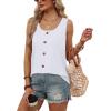 image:imageWIHOLL Tank Tops for Women Summer Tops Trendy Dressy Casual Spring Vacation Outfits Crewneck Button Down Sleeveless ShirtsClassic White