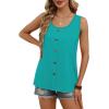 image:imageWIHOLL Tank Tops for Women Summer Tops Trendy Dressy Casual Spring Vacation Outfits Crewneck Button Down Sleeveless ShirtsFresh Green