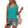 image:imageWIHOLL Tank Tops for Women Summer Tops Trendy Dressy Casual Spring Vacation Outfits Crewneck Button Down Sleeveless ShirtsFresh Green