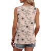 image:imageWIHOLL Tank Tops for Women Summer Tops Trendy Dressy Casual Spring Vacation Outfits Crewneck Button Down Sleeveless ShirtsPattern Apricot