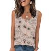 image:imageWIHOLL Tank Tops for Women Summer Tops Trendy Dressy Casual Spring Vacation Outfits Crewneck Button Down Sleeveless ShirtsPattern Apricot