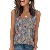 image:imageWIHOLL Tank Tops for Women Summer Tops Trendy Dressy Casual Spring Vacation Outfits Crewneck Button Down Sleeveless ShirtsPattern Boho