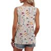 image:imageWIHOLL Tank Tops for Women Summer Tops Trendy Dressy Casual Spring Vacation Outfits Crewneck Button Down Sleeveless ShirtsPattern Floral Apricot