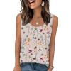 image:imageWIHOLL Tank Tops for Women Summer Tops Trendy Dressy Casual Spring Vacation Outfits Crewneck Button Down Sleeveless ShirtsPattern Floral Apricot
