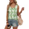 image:imageWIHOLL Tank Tops for Women Summer Tops Trendy Dressy Casual Spring Vacation Outfits Crewneck Button Down Sleeveless ShirtsPattern Green
