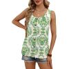 image:imageWIHOLL Tank Tops for Women Summer Tops Trendy Dressy Casual Spring Vacation Outfits Crewneck Button Down Sleeveless ShirtsPattern Green