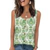 image:imageWIHOLL Tank Tops for Women Summer Tops Trendy Dressy Casual Spring Vacation Outfits Crewneck Button Down Sleeveless ShirtsPattern Green