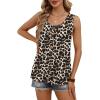 image:imageWIHOLL Tank Tops for Women Summer Tops Trendy Dressy Casual Spring Vacation Outfits Crewneck Button Down Sleeveless ShirtsPattern Leopard
