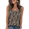 image:imageWIHOLL Tank Tops for Women Summer Tops Trendy Dressy Casual Spring Vacation Outfits Crewneck Button Down Sleeveless ShirtsPattern Leopard