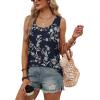 image:imageWIHOLL Tank Tops for Women Summer Tops Trendy Dressy Casual Spring Vacation Outfits Crewneck Button Down Sleeveless ShirtsPattern Navy