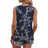 image:imageWIHOLL Tank Tops for Women Summer Tops Trendy Dressy Casual Spring Vacation Outfits Crewneck Button Down Sleeveless ShirtsPattern Navy