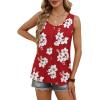 image:imageWIHOLL Tank Tops for Women Summer Tops Trendy Dressy Casual Spring Vacation Outfits Crewneck Button Down Sleeveless ShirtsPattern Red