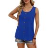 image:imageWIHOLL Tank Tops for Women Summer Tops Trendy Dressy Casual Spring Vacation Outfits Crewneck Button Down Sleeveless ShirtsRoyal Blue