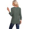 image:imageWIHOLL V Neck 34 Length Sleeve Womens Tops Casual Fall Shirts Lightweight Tunic Sweaters Fashion Clothes 2026Green