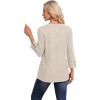 image:imageWIHOLL V Neck 34 Length Sleeve Womens Tops Casual Fall Shirts Lightweight Tunic Sweaters Fashion Clothes 2026Khaki