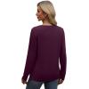 image:imageWIHOLL Women Long Sleeve T Shirts Casual V Neck Tunic Tops Fall Fashion 2024 Basic Outfits Trendy ShirtsDeep Purple