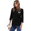 image:imageWIHOLL Womens 34 Length Sleeve Tops Crewneck Graphic Tees Casual Tunic Tops to Wear with Leggings Fashion Clothing Outfits0butterfly Print