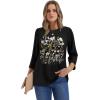 image:imageWIHOLL Womens 34 Length Sleeve Tops Crewneck Graphic Tees Casual Tunic Tops to Wear with Leggings Fashion Clothing Outfits0flower Print 1