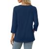 image:imageWIHOLL Womens 34 Length Sleeve Tops Crewneck Graphic Tees Casual Tunic Tops to Wear with Leggings Fashion Clothing Outfits0flower Print 2