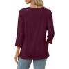 image:imageWIHOLL Womens 34 Length Sleeve Tops Crewneck Graphic Tees Casual Tunic Tops to Wear with Leggings Fashion Clothing Outfits1lotus Print