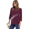 image:imageWIHOLL Womens 34 Length Sleeve Tops Crewneck Graphic Tees Casual Tunic Tops to Wear with Leggings Fashion Clothing Outfits2dandelion Print 2