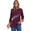 image:imageWIHOLL Womens 34 Length Sleeve Tops Crewneck Graphic Tees Casual Tunic Tops to Wear with Leggings Fashion Clothing Outfits2dandelion Print 2
