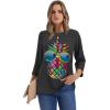 image:imageWIHOLL Womens 34 Length Sleeve Tops Crewneck Graphic Tees Casual Tunic Tops to Wear with Leggings Fashion Clothing Outfits2fruit Print