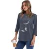 image:imageWIHOLL Womens 34 Length Sleeve Tops Crewneck Graphic Tees Casual Tunic Tops to Wear with Leggings Fashion Clothing Outfits2starlit Print