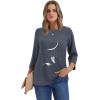 image:imageWIHOLL Womens 34 Length Sleeve Tops Crewneck Graphic Tees Casual Tunic Tops to Wear with Leggings Fashion Clothing Outfits2starlit Print