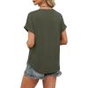 image:imageWIHOLL Womens Blouses Spring Tops Short Sleeve Shirts Dressy Casual Summer Vacation Fashion Clothing 2026Army Green