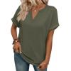 image:imageWIHOLL Womens Blouses Spring Tops Short Sleeve Shirts Dressy Casual Summer Vacation Fashion Clothing 2026Army Green