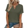 image:imageWIHOLL Womens Blouses Spring Tops Short Sleeve Shirts Dressy Casual Summer Vacation Fashion Clothing 2026Army Green