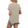 image:imageWIHOLL Womens Blouses Spring Tops Short Sleeve Shirts Dressy Casual Summer Vacation Fashion Clothing 2026Beige Labyrinth