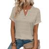 image:imageWIHOLL Womens Blouses Spring Tops Short Sleeve Shirts Dressy Casual Summer Vacation Fashion Clothing 2026Beige Labyrinth