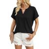 image:imageWIHOLL Womens Blouses Spring Tops Short Sleeve Shirts Dressy Casual Summer Vacation Fashion Clothing 2026Black