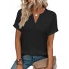 image:imageWIHOLL Womens Blouses Spring Tops Short Sleeve Shirts Dressy Casual Summer Vacation Fashion Clothing 2026Black