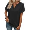image:imageWIHOLL Womens Blouses Spring Tops Short Sleeve Shirts Dressy Casual Summer Vacation Fashion Clothing 2026Black