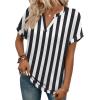 image:imageWIHOLL Womens Blouses Spring Tops Short Sleeve Shirts Dressy Casual Summer Vacation Fashion Clothing 2026Black White Stripe