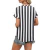 image:imageWIHOLL Womens Blouses Spring Tops Short Sleeve Shirts Dressy Casual Summer Vacation Fashion Clothing 2026Black White Stripe