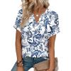 image:imageWIHOLL Womens Blouses Spring Tops Short Sleeve Shirts Dressy Casual Summer Vacation Fashion Clothing 2026Blue Floral Print
