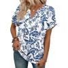 image:imageWIHOLL Womens Blouses Spring Tops Short Sleeve Shirts Dressy Casual Summer Vacation Fashion Clothing 2026Blue Floral Print